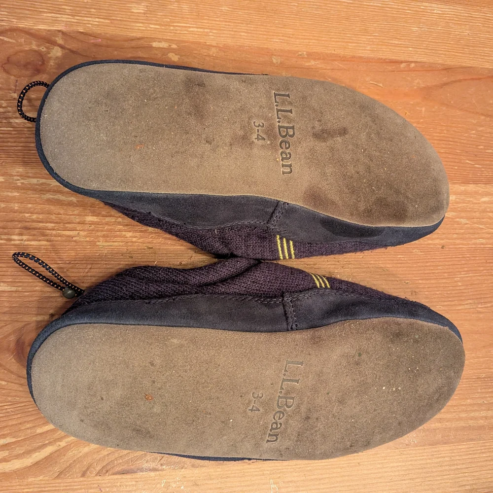 L.L. Bean Charming Fox and Star Navy Slippers Kids Size 3-4